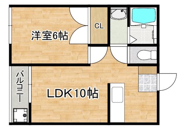 レジデンス佐々木(1LDK/2階)の間取り写真