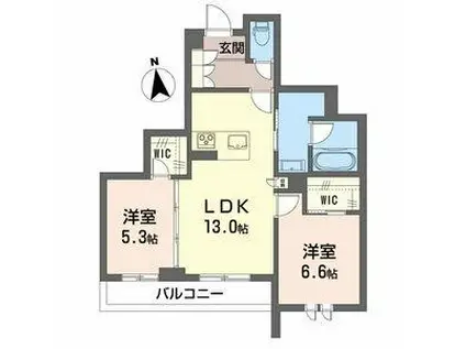 シャーメゾン アトリエール(2LDK/1階)の間取り写真