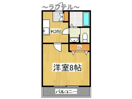 グランデ・ママンくすのき台(1K/2階)の間取り写真