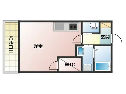 ヤサカガーデン姫坂(1K/1階)の間取り写真