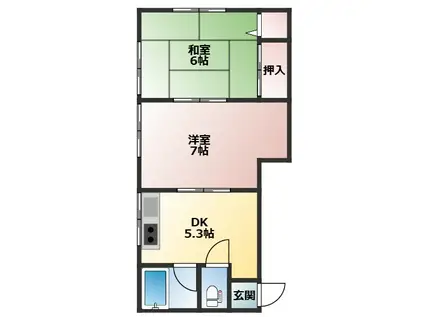 コーポ共栄(2DK/2階)の間取り写真