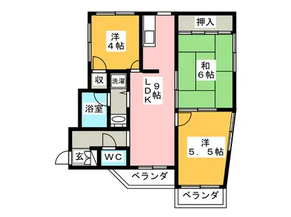 センチュリーひばりヶ丘第2(3LDK/1階)の間取り写真
