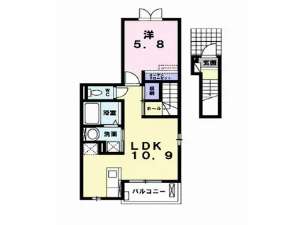 メゾン デスパシオII(1LDK/2階)の間取り写真