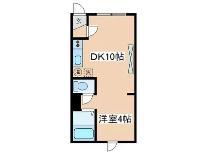 パークサイド廉(1DK/1階)の間取り写真