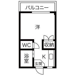 コーポ能勢(1K/2階)の間取り写真