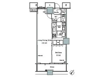 THE TOKYO TOWERS MIDTOWER(1LDK/9階)の間取り写真