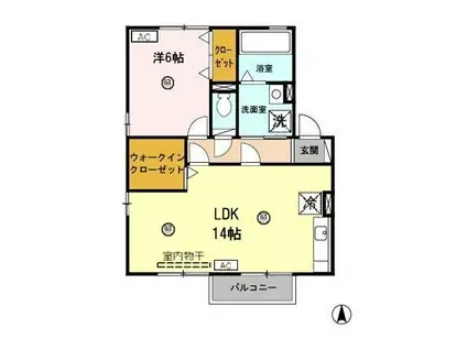 コーポチェリッシュB棟(2DK/2階)の間取り写真