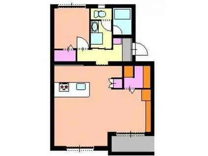 ハイツ大石地所II(1LDK/1階)の間取り写真