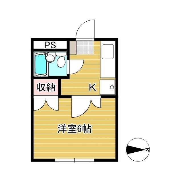 カレント弥生2(1DK/3階)の間取り写真