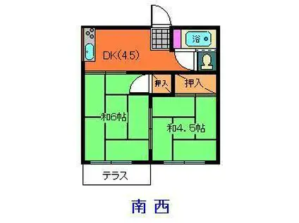 メゾン・デ・ウチダ(2DK/2階)の間取り写真