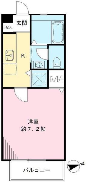エーデルハイム永福(1K/2階)の間取り写真