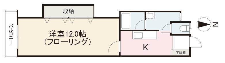 第八双葉荘(1K/3階)の間取り写真