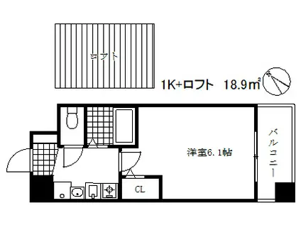 エステムコート三宮駅前ラ・ドゥー(1K/5階)の間取り写真