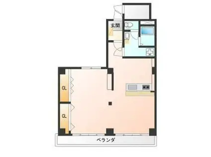 宇都宮ハイツ(ワンルーム/4階)の間取り写真