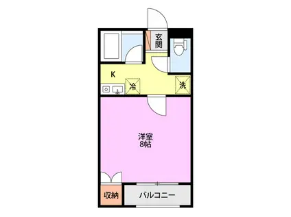 SAJA-WISH(1K/1階)の間取り写真