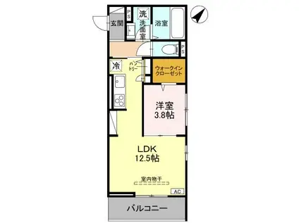 ノーブルヴィラ曙町(1LDK/2階)の間取り写真