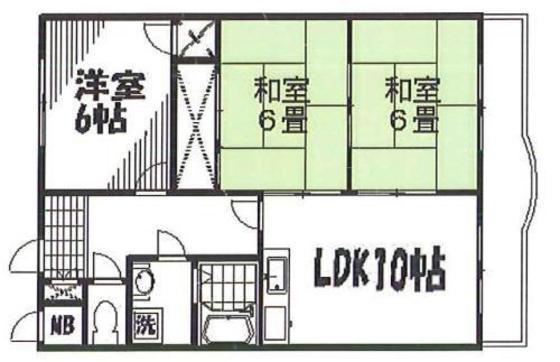 ロイヤルシティI(3LDK/2階)の間取り写真