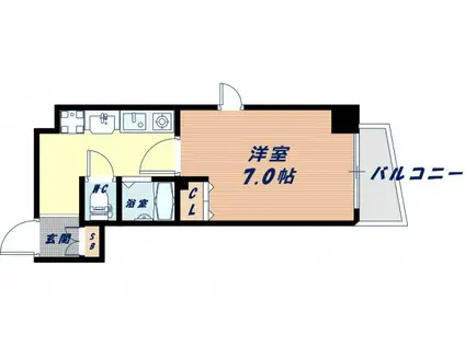 ラナップスクエア阿波座(1K/9階)の間取り写真