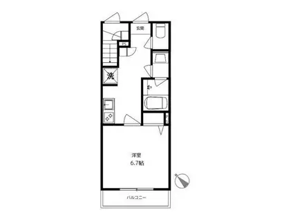 ルーセント・K(1K/1階)の間取り写真