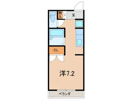 ボヌール・コート(1K/2階)の間取り写真