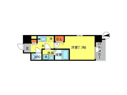 エスリード難波サウス(1K/5階)の間取り写真