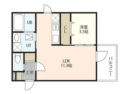 PLUME翠町(1LDK/2階)の間取り写真
