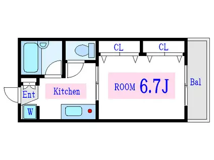 寺門レジデンス(1K/1階)の間取り写真