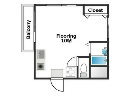 目黒ハイツ(ワンルーム/1階)の間取り写真