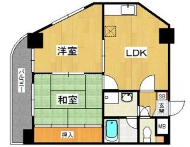 サンセーヌ城西(2LDK/8階)の間取り写真