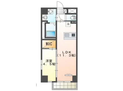 アーバンパレス(1LDK/4階)の間取り写真