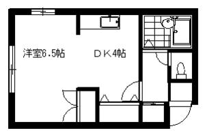 エンドレス三井南6条(1DK/1階)の間取り写真