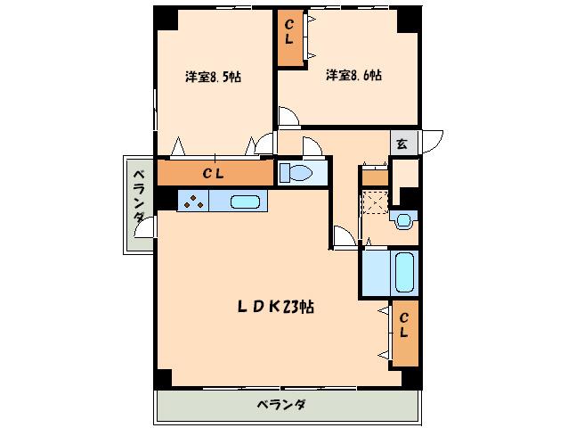 BLOIS SHIRATORI TEIEN(2LDK/3階)の間取り写真