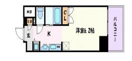 プレミアムコート名古屋金山インテルノ(1K/8階)の間取り写真