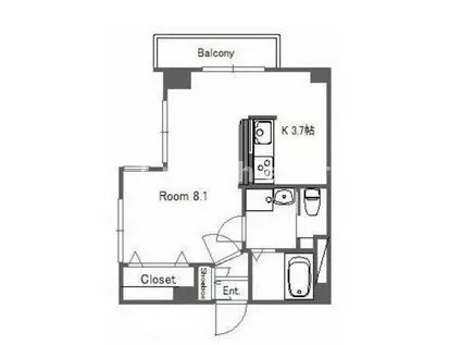 左り山新弥嘉ハイツ(ワンルーム/1階)の間取り写真