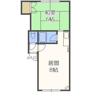 コーポ野中(1LDK/2階)の間取り写真