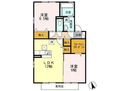 スカイコート大村III(2LDK/1階)の間取り写真