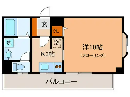 ウィスティリアコート神戸II(1K/5階)の間取り写真