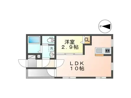 ジュエル喜多山(1LDK/3階)の間取り写真