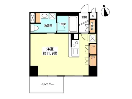グランカーサ新宿御苑(ワンルーム/14階)の間取り写真