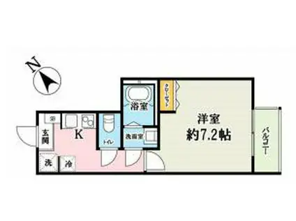 カフーティーダ和光市(1K/3階)の間取り写真