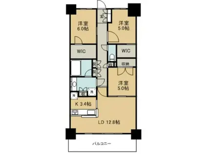 レーベン守谷 THE SQUAREイーストコート(3LDK/7階)の間取り写真