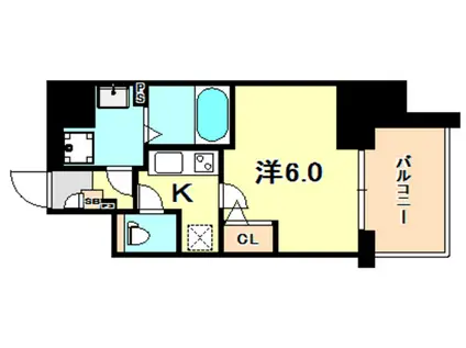 エスリード神戸三宮(1K/3階)の間取り写真