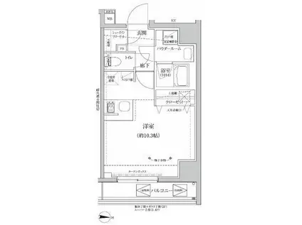 RELUXIA本所吾妻橋III(ワンルーム/4階)の間取り写真