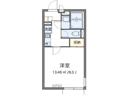 クレイノプランドール(1K/2階)の間取り写真