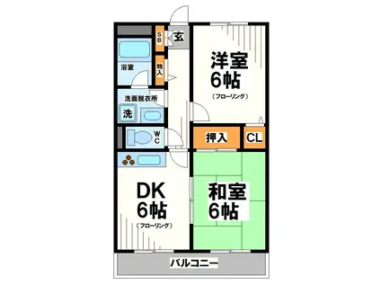 ファインコート西つつじヶ丘(2DK/1階)の間取り写真