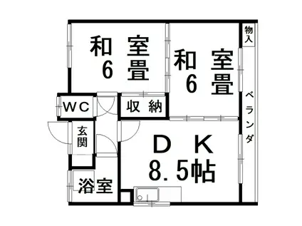 野村マンション(2DK/2階)の間取り写真