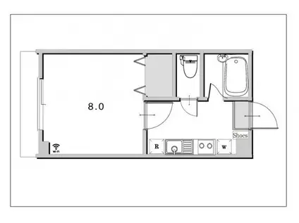 コーポ雅II(1K/3階)の間取り写真