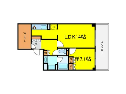 本町橋タワー(1LDK/20階)の間取り写真