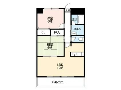 ステーシア雅II(2LDK/4階)の間取り写真