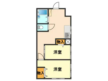 豊ビル(2K/3階)の間取り写真